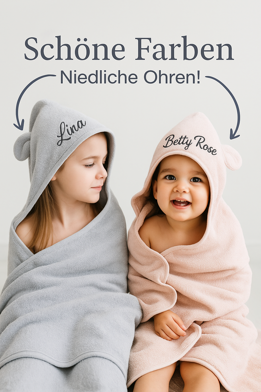 Personalisiertes Baby Kapuzenhandtuch mit Name – Boho-Stil & liebevolle Stickerei